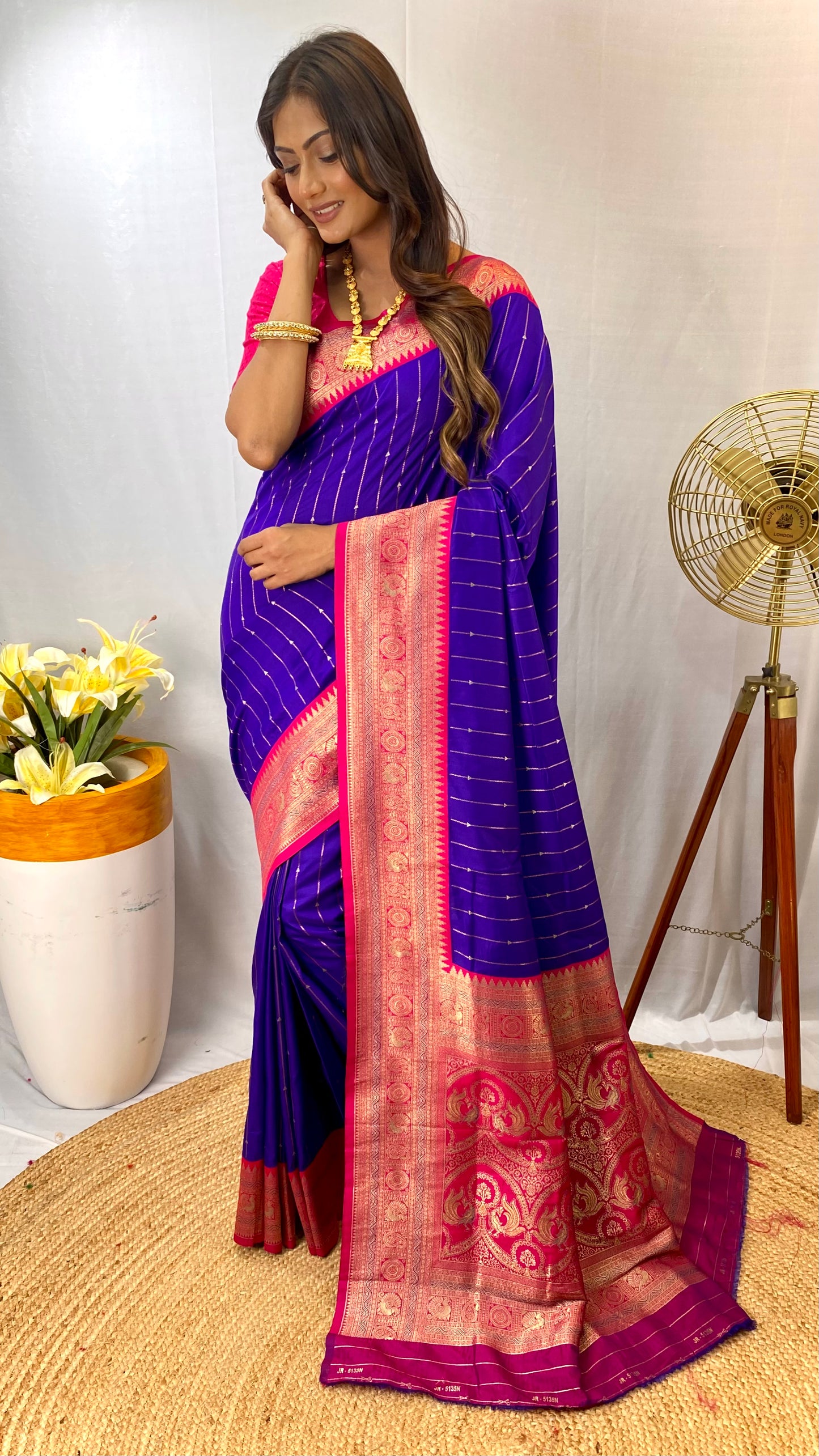 Violet Paithani silk saree