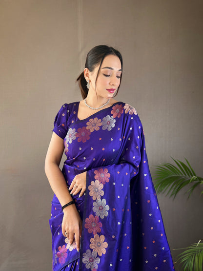 Violet Pure soft silk saree