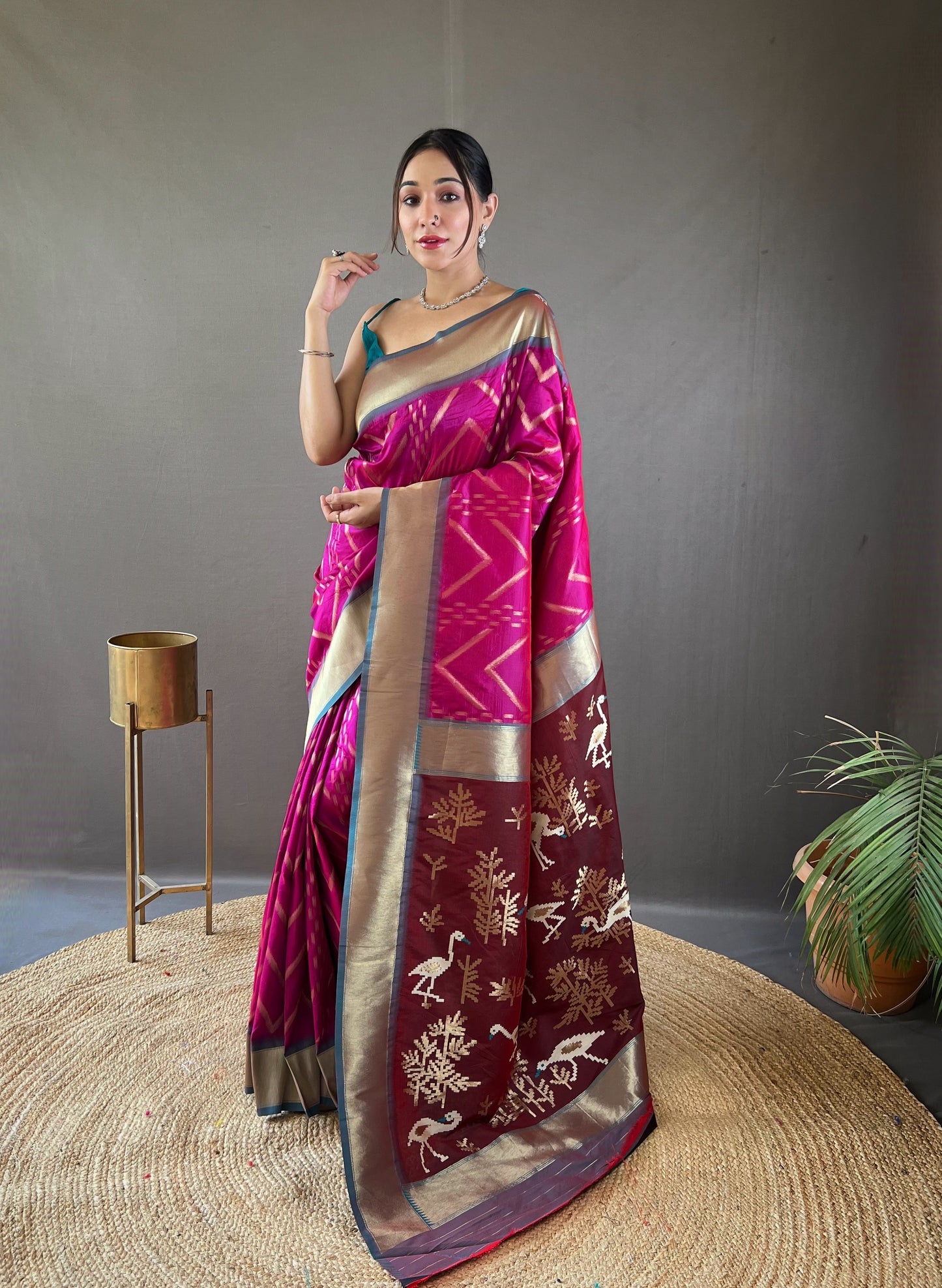 Wine Paithani silk sarees