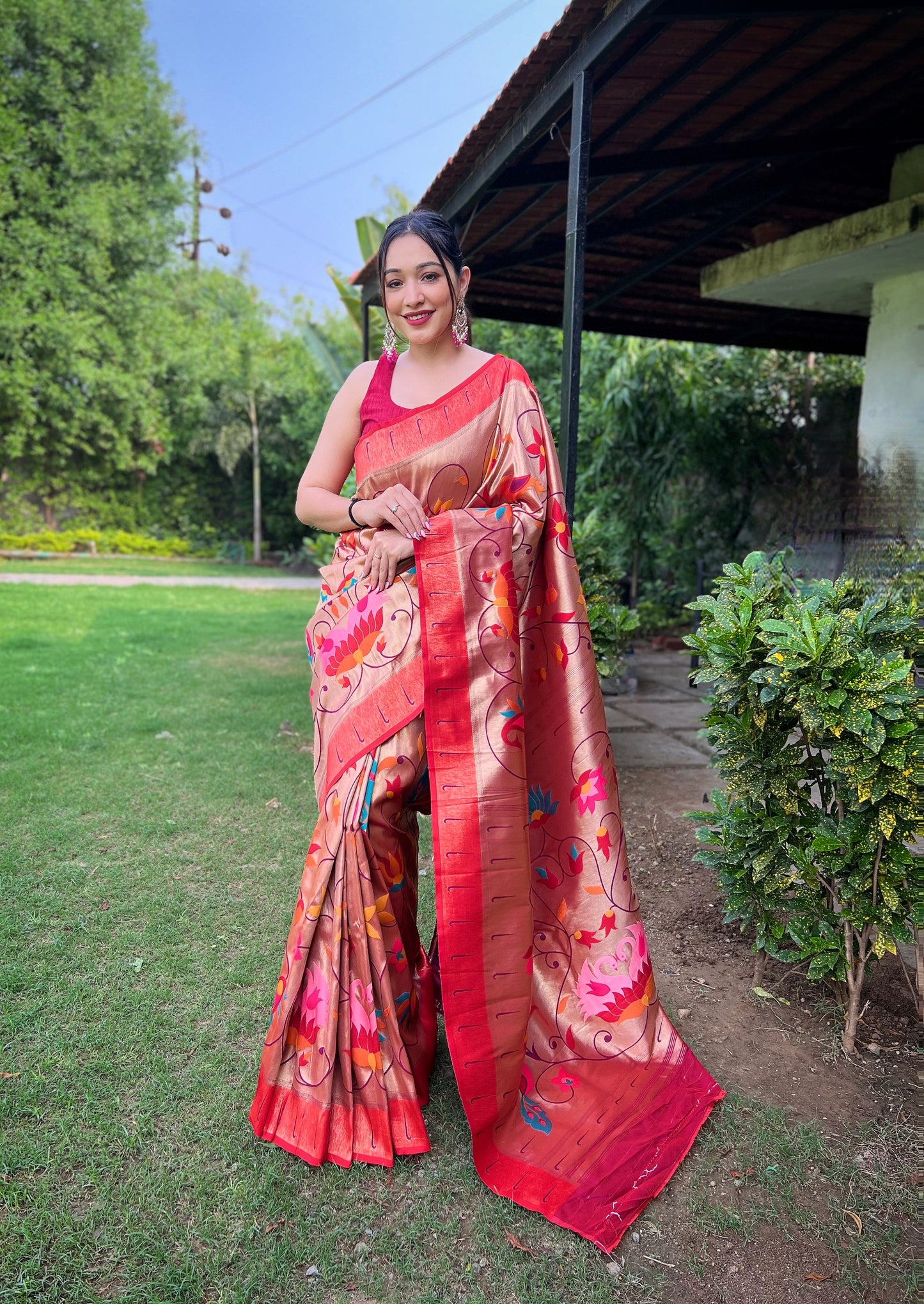 WINE PURE PAITHANI SAREE