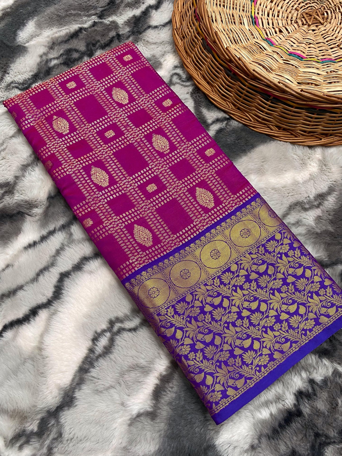 Wine Kanchipuram Silk Sarees