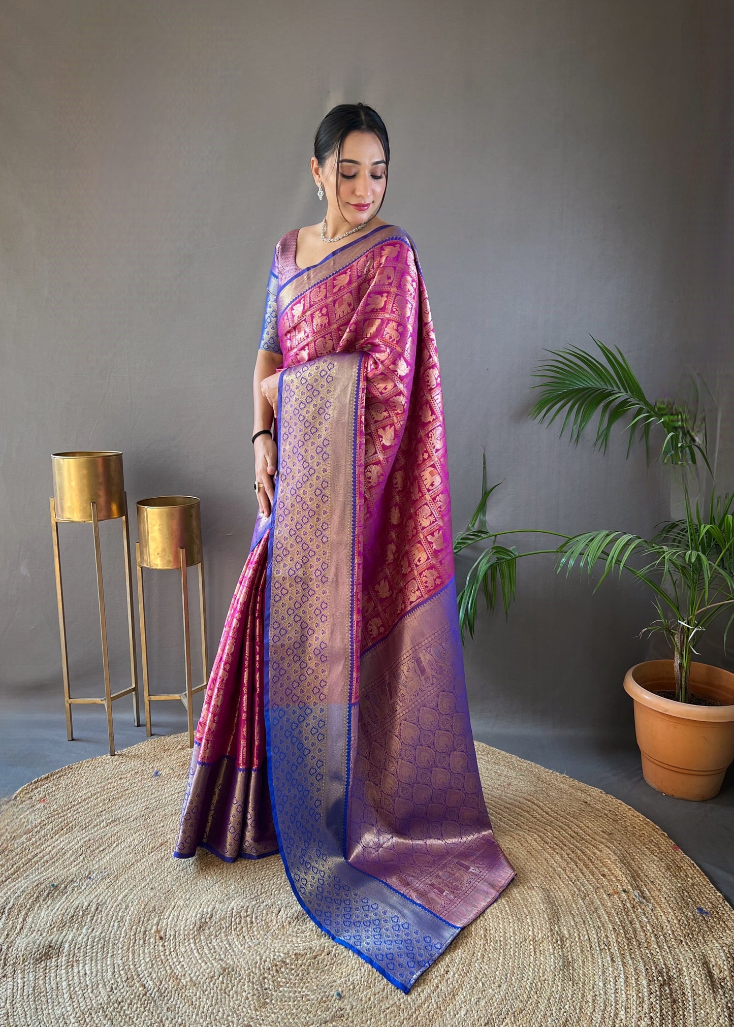 Wine Pattu silk saree