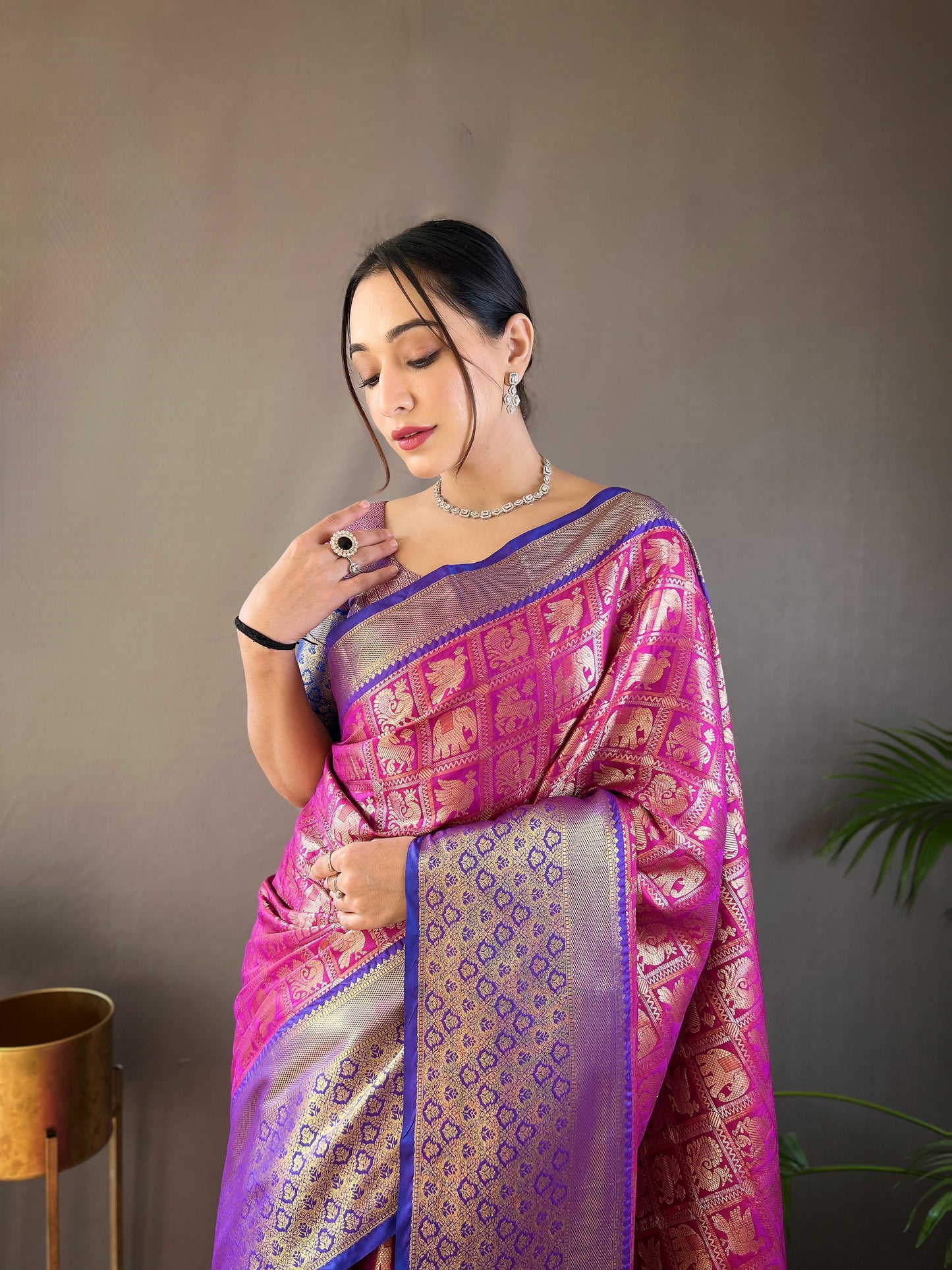 Wine Pattu silk saree