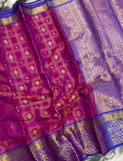 Wine Kanchipuram Silk Sarees