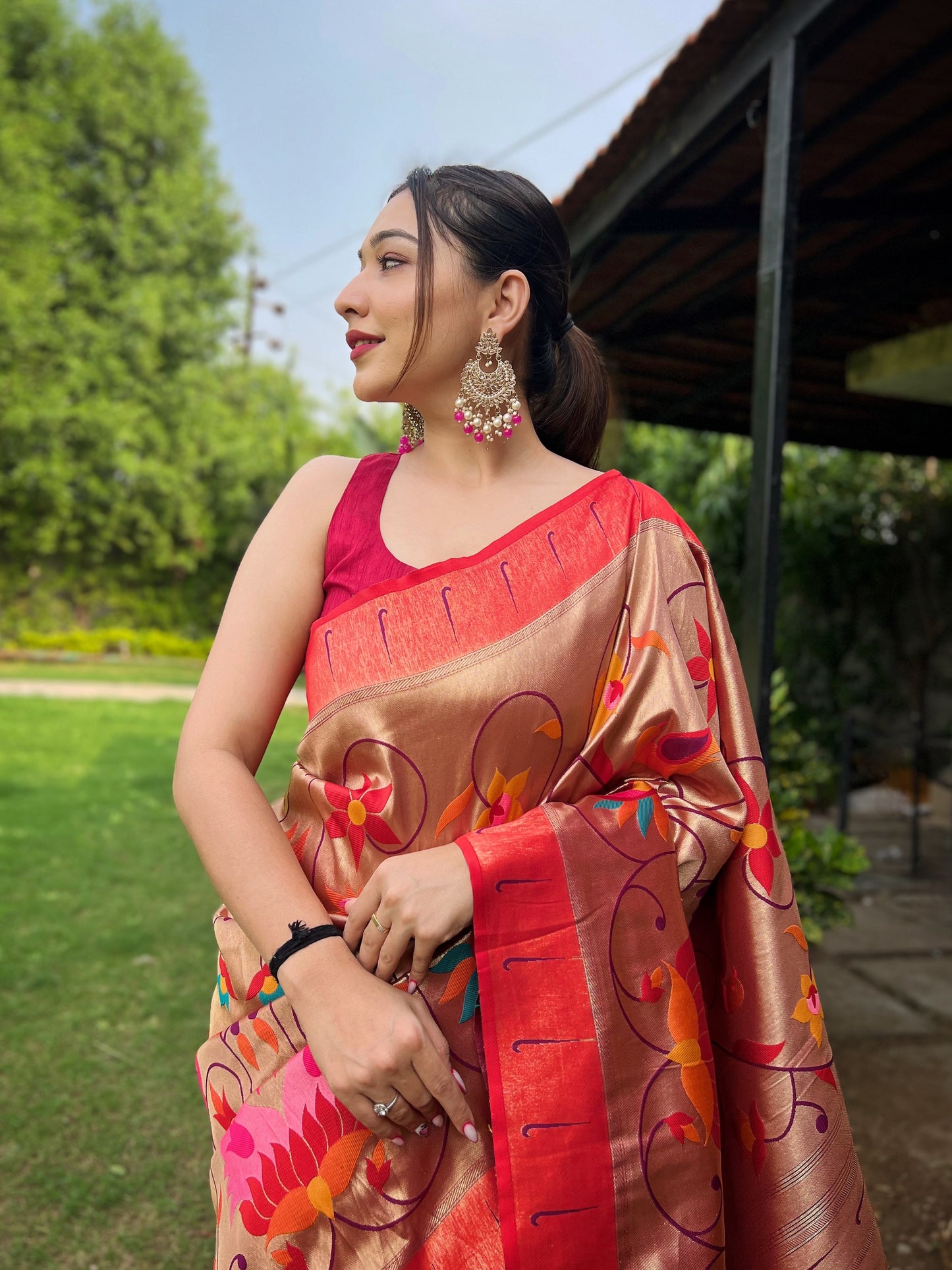 WINE PURE PAITHANI SAREE