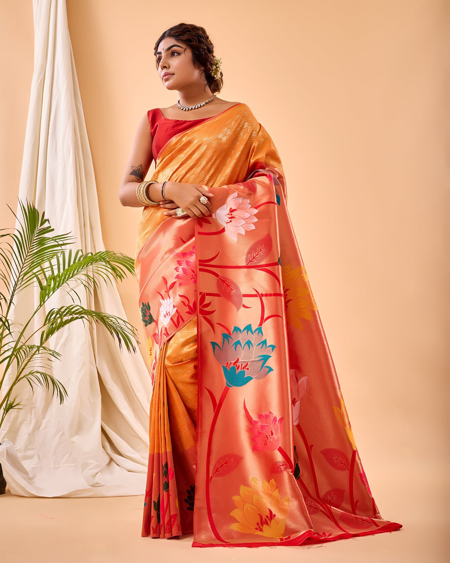 Yellow PURE PAITHANI SILK SAREE