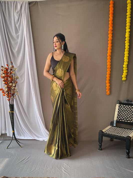 green Original Tissue Silk Sarees