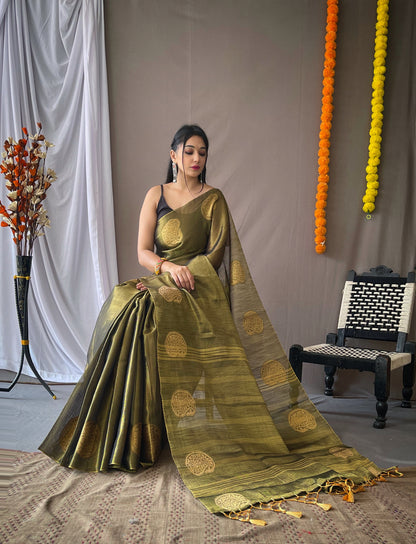 green Original Tissue Silk Sarees