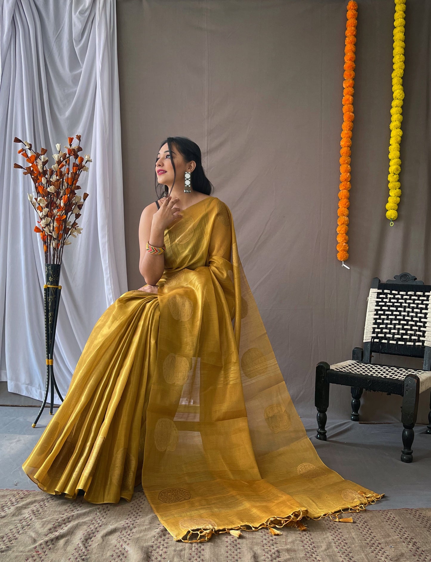 Gold Original Tissue Silk Sarees