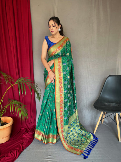 Green Pure kachii patola silk saree