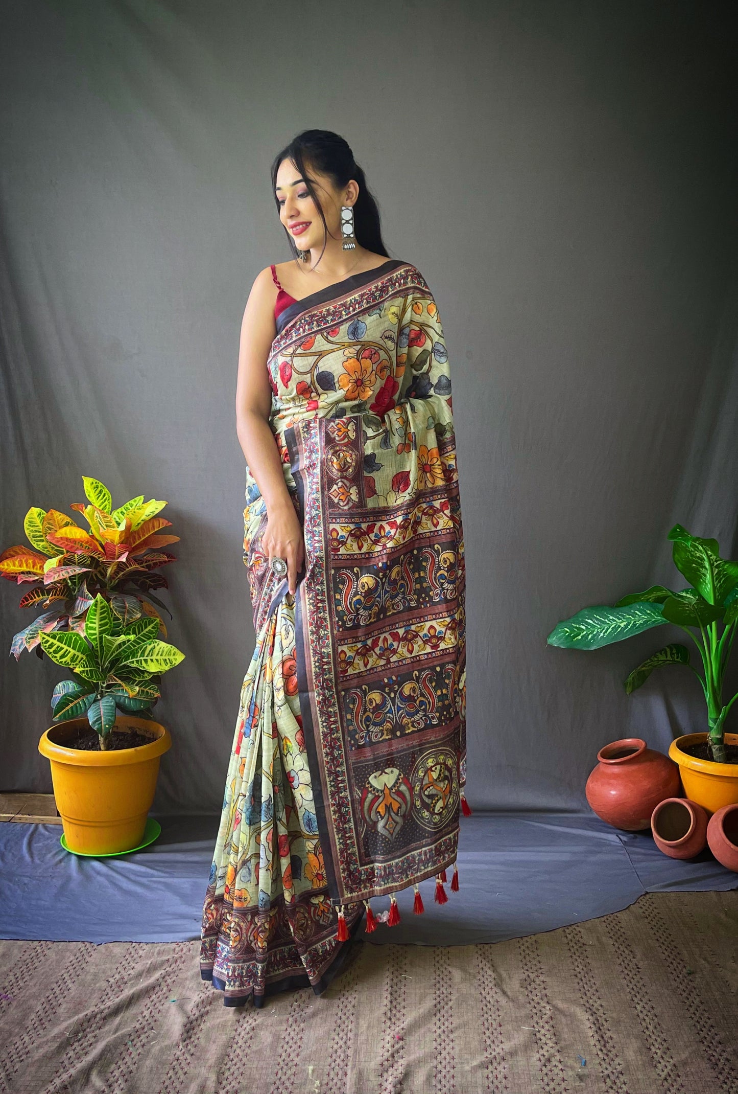 Green Beautiful Cotton Sarees