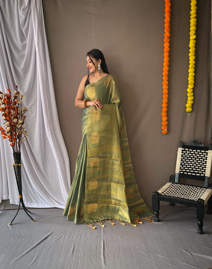 Green Original Tissue Silk Sarees