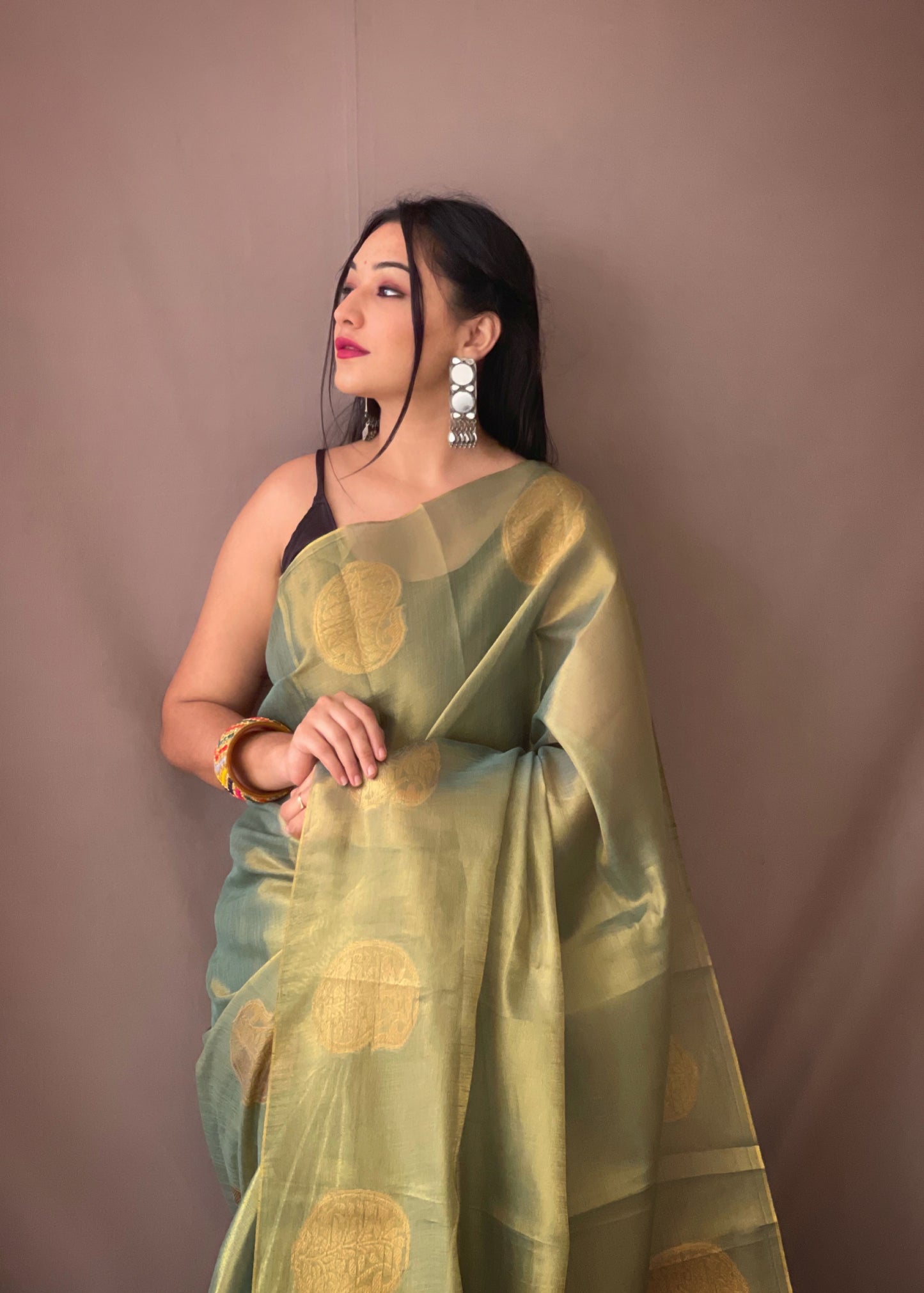 Green Original Tissue Silk Sarees