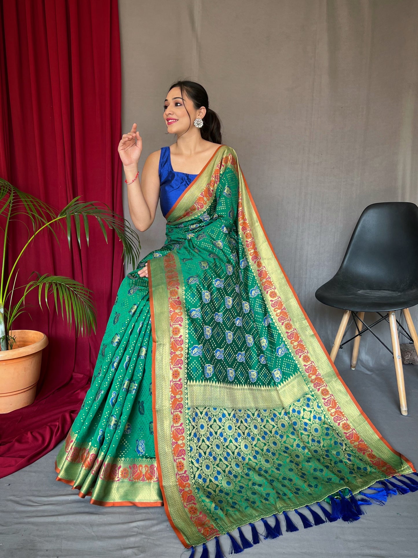 Green Pure kachii patola silk saree