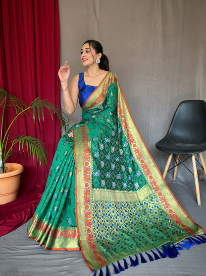 Green Pure kachii patola silk saree