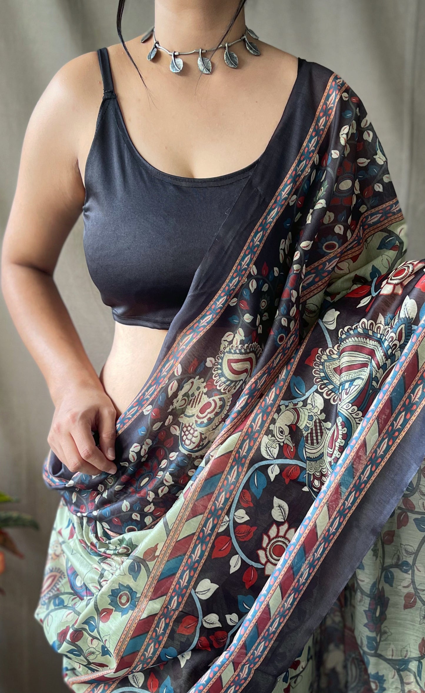 Green Soft Cotton Kalamkari Print