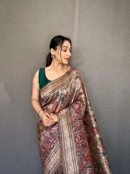 GREY SOFT SILK SAREE