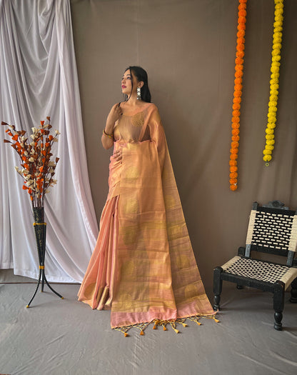 Light pink Original Tissue Silk Sarees