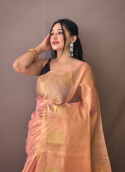 Light pink Original Tissue Silk Sarees