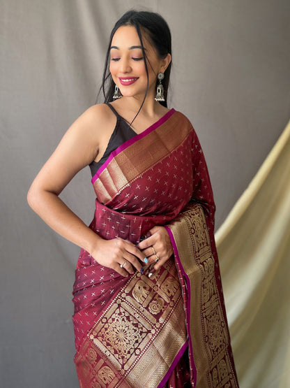 Maroon  Beautiful Soft Silk Saree