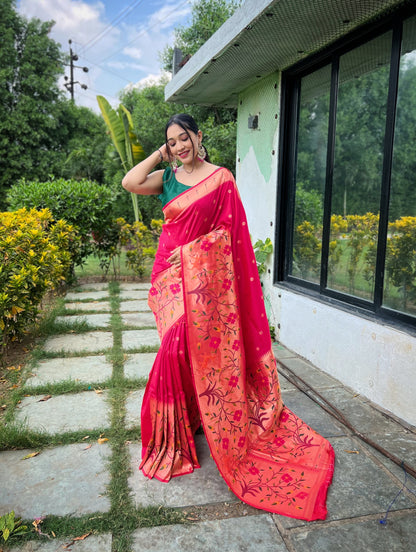 PINK BEAUTIFULL PURE PAITHANI SILK SAREE