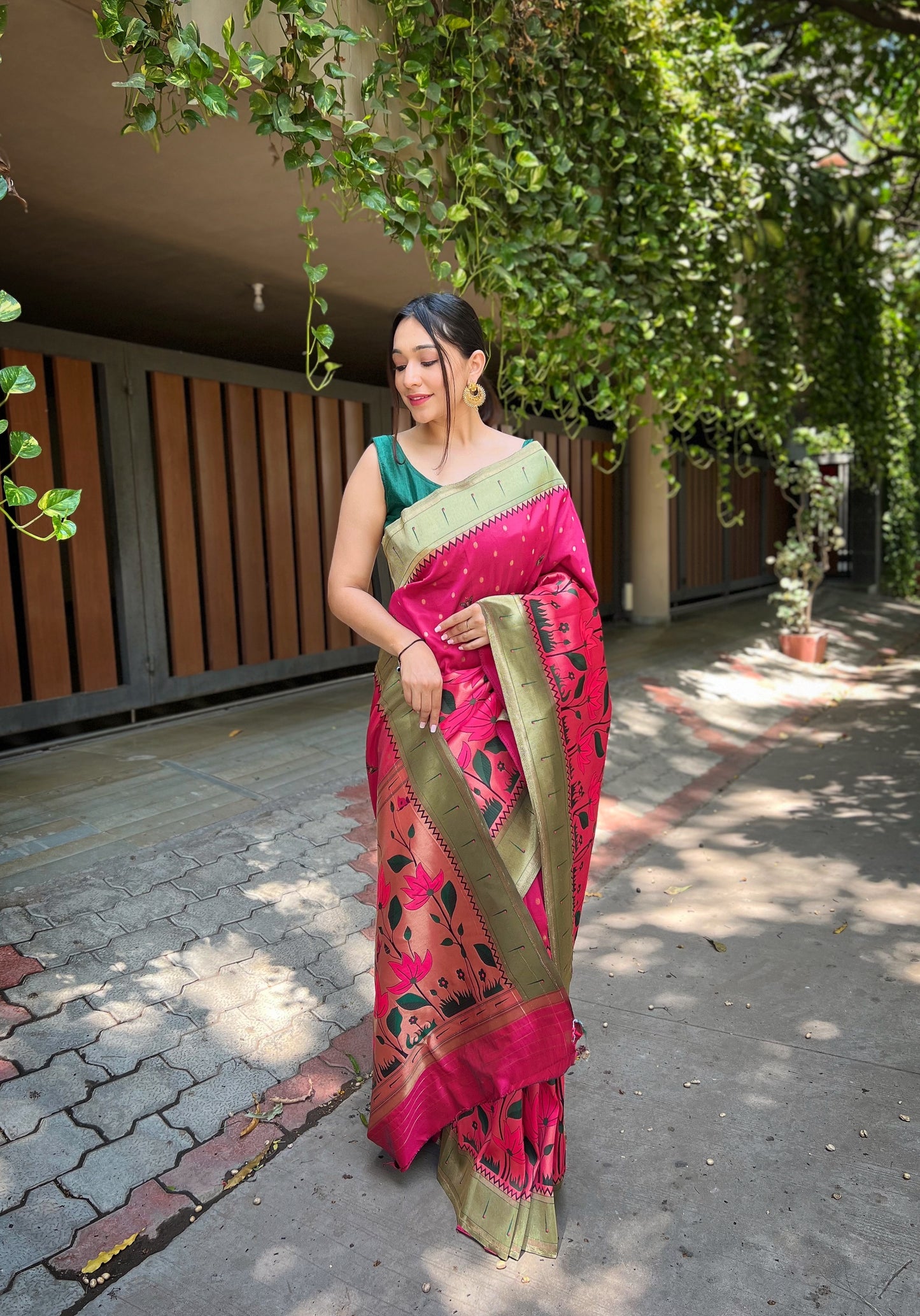 Pink Pure banarasi paithani silk saree