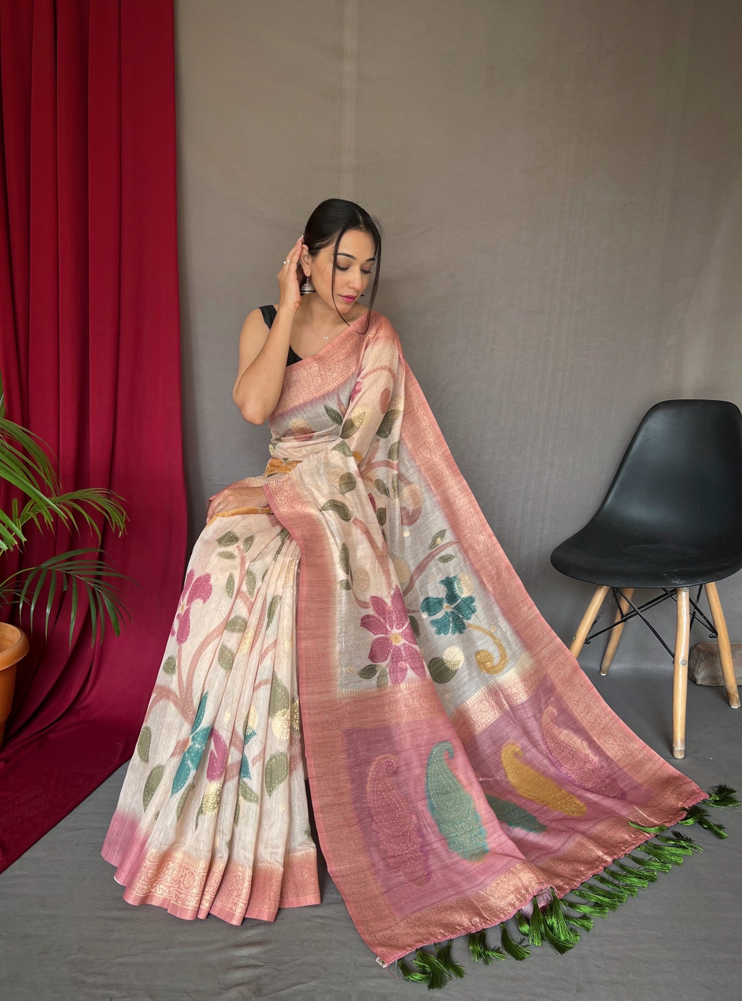 Pure chanderi silk saree