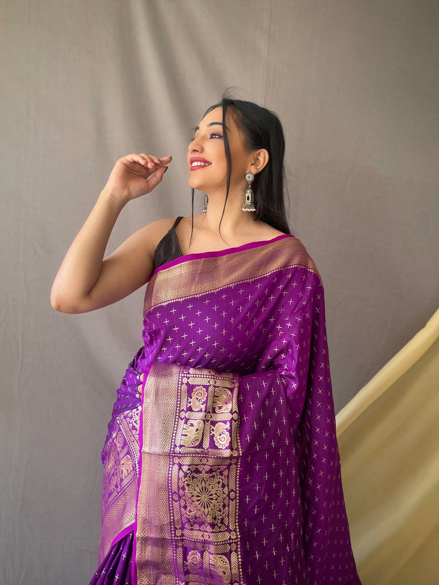 Purple Beautiful Soft Silk Saree