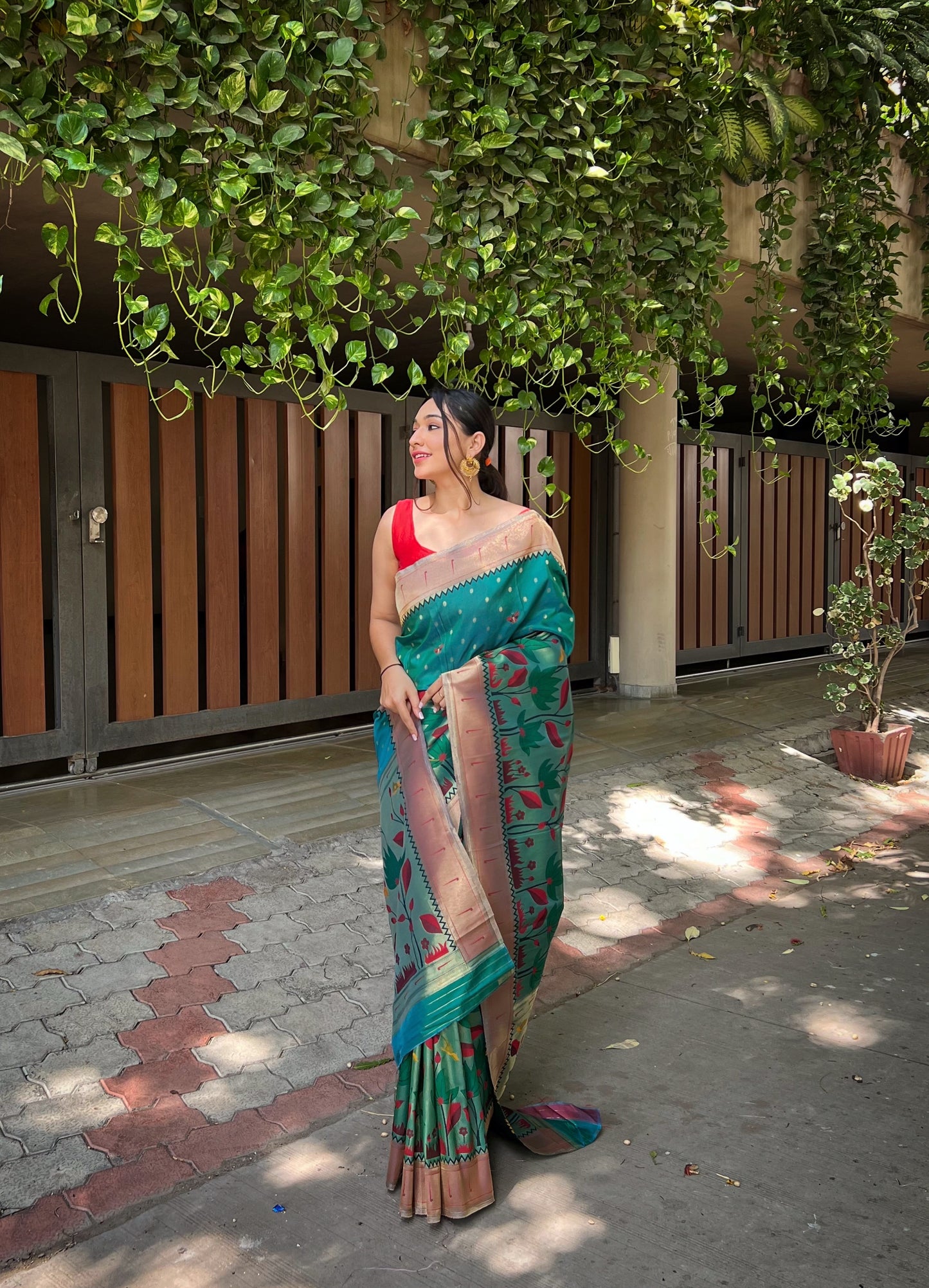 Rama Pure banarasi paithani silk saree