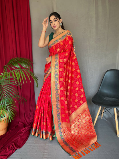 Red Pure kachii patola silk saree