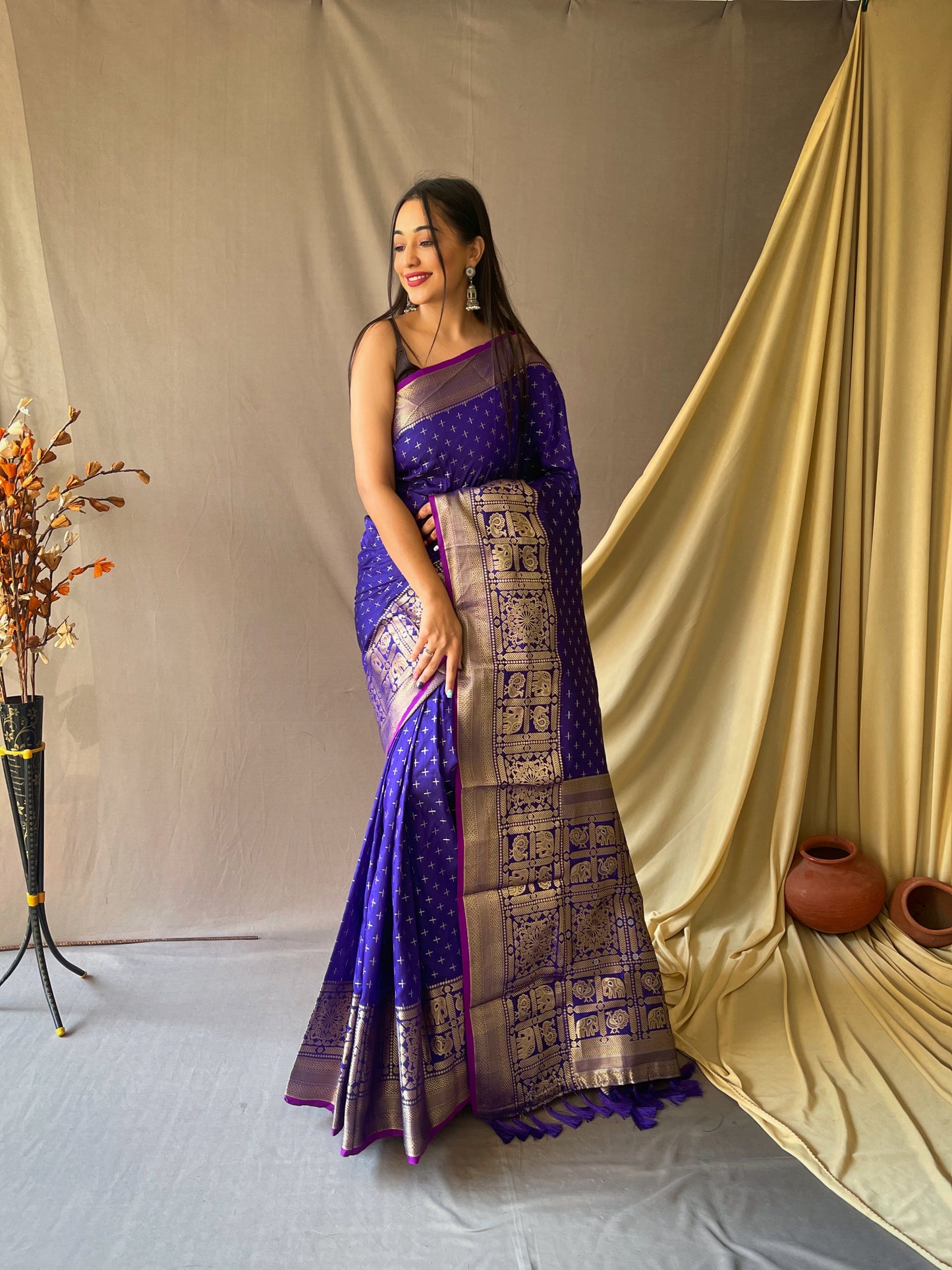 Violet Beautiful Soft Silk Saree