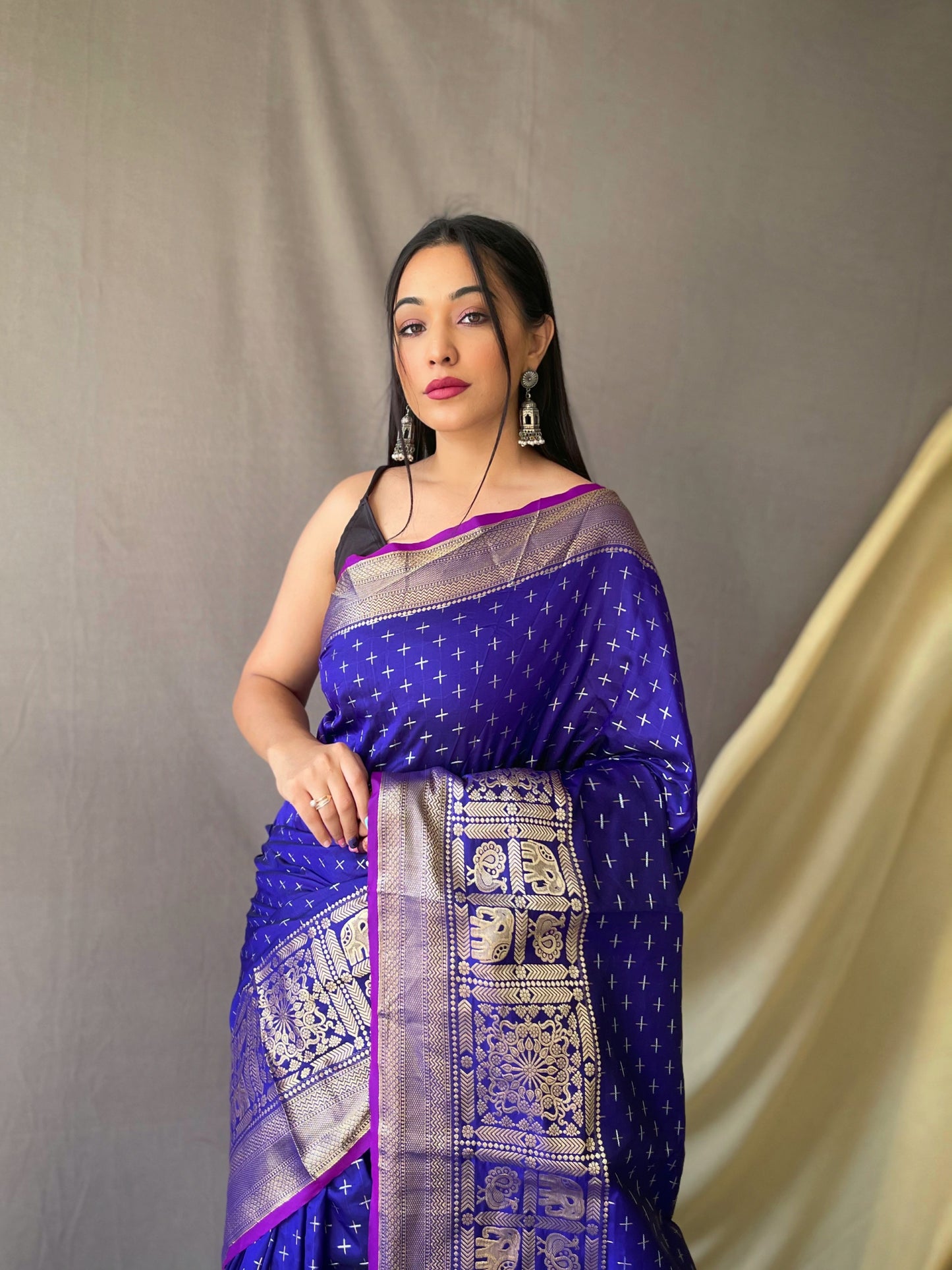 Violet Beautiful Soft Silk Saree